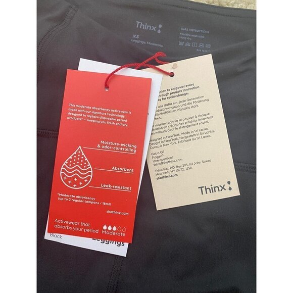 Thinx Womens Leggings Size XS Period Moderate Absorbency NWT Activewear - Picture 7 of 10